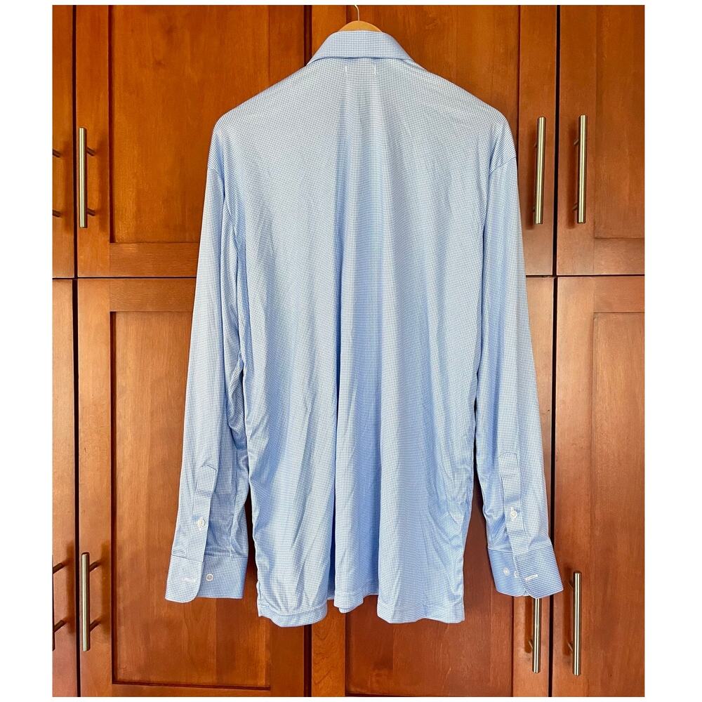 Collars and Co Polo Shirt Semi Spread Collar Blue Houndstooth Size XL NEW - Picture 5 of 10